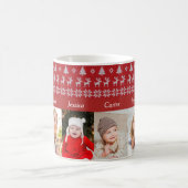 Grootouders 6 Grootkinderen Foto met rood Kerstfee Koffiemok (Center)