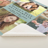 Grootouders 8 Foto Collage Sage Green Sherpa Deken (3/4)