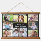 Grootouders 8 Fotocollage Zwart Hangend Wandkleed (Voorkant)