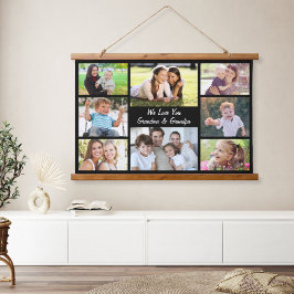Grootouders 8 Fotocollage Zwart Hangend Wandkleed
