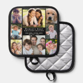 Grootouders 8 Fotocollage Zwart Pannenlap (Voorkant / Achterkant)