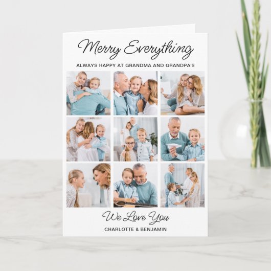 Grootouders 9 Afbeelding Vrolijk Alles Kerst Feestdagen Kaart (Voorkant)