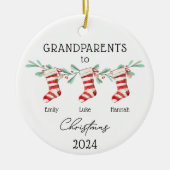 Grootouders aan kleinkinderen Kerstkousen Keramisch Ornament (Voorkant)