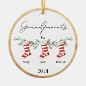Grootouders aan kleinkinderen Kerstkousen Keramisch Ornament (Voorkant)