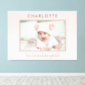 Grootouders baby aangepaste foto 1e kleindochter canvas afdruk (Insitu (Houten vloer))
