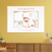 Grootouders baby aangepaste foto 1e kleindochter canvas afdruk (Insitu (Woonkamer))
