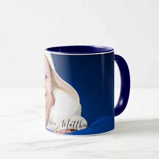 Grootouders baby aangepaste foto 1e kleinzoon mok (Voorkant rechts)