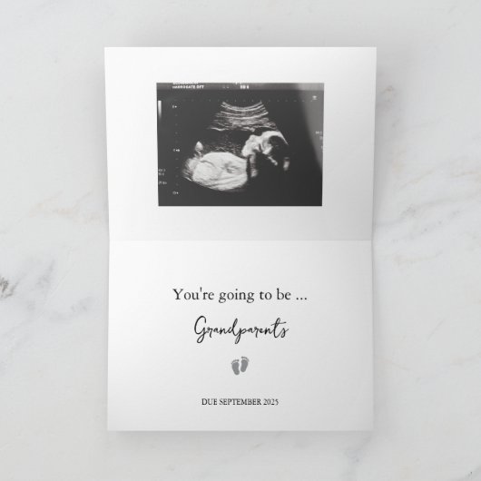 Grootouders Baby Aankondiging en echografie Kaart (Binnen)