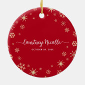 Grootouders Baby Eerste kerstcadeaufoto Foto Keramisch Ornament (Achterkant)