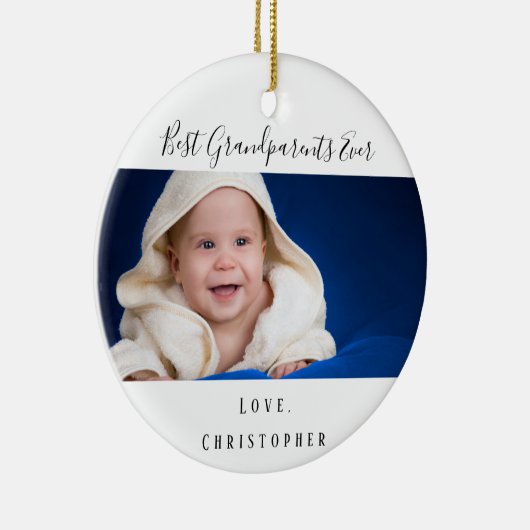 Grootouders baby foto kleinkind keramisch ornament (Rechts)