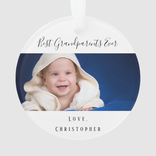 Grootouders baby foto kleinkind ornament (achterkant)