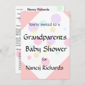 Grootouders Baby shower Uitnodiging - MeisjesBaby (Voorkant / Achterkant)