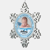 Grootouders Babyblauw Monogram A Tin Sneeuwvlok Ornament (Rechts)