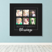 Grootouders Blessings | 6 Kerst foto's Canvas Afdruk (Insitu (Houten vloer))