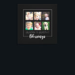 Grootouders Blessings | 6 Kerst foto's Canvas Afdruk<br><div class="desc">Dit vierkant omwikkelde canvas is een perfect oprecht geschenk voor grootouders. Het is voorzien van een collage van 6 foto's voor afbeeldingen kleinkinderen op een zwarte achtergrond. Trendy handgeschreven stijltekst leest: "Verduisteringen"</div>