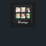 Grootouders Blessings | 6 Kerst foto's Canvas Afdruk<br><div class="desc">Dit vierkant omwikkelde canvas is een perfect oprecht geschenk voor grootouders. Het is voorzien van een collage van 6 foto's voor afbeeldingen kleinkinderen op een zwarte achtergrond. Trendy handgeschreven stijltekst leest: "Verduisteringen"</div>