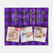 Grootouders Citaat Aangepast 3 Foto Paars geplakt Fleece Deken (Voorkant (Horizontaal))