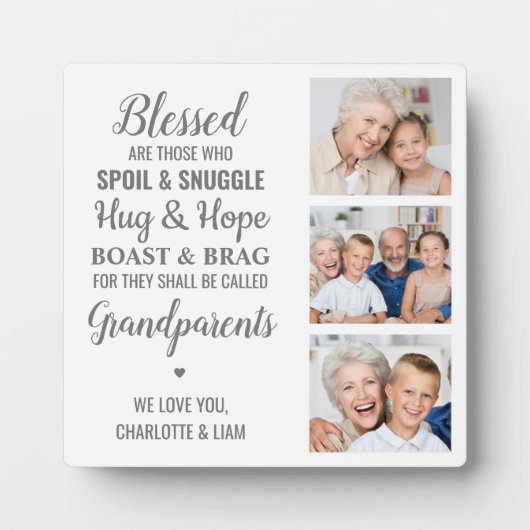 Grootouders Citaat Gepersonaliseerde Fotocollage Fotoplaat (Voorkant)