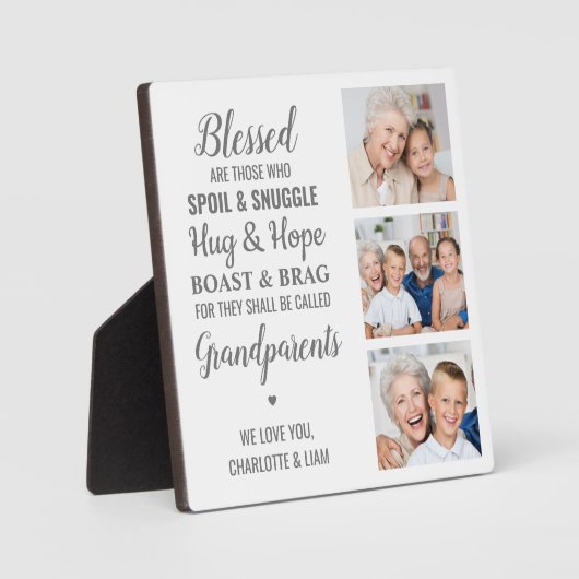Grootouders Citaat Gepersonaliseerde Fotocollage Fotoplaat (Voorkant)
