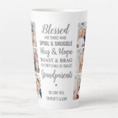 Grootouders Citaat Gepersonaliseerde Fotocollage Latte Mok (Voorkant)