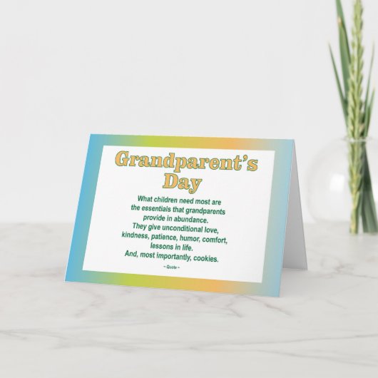 Grootouders Dag 2 wenskaart Kaart (Voorkant)