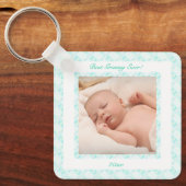 Grootouders dag blauw beste oma ooit foto cadeau sleutelhanger (Voorkant)