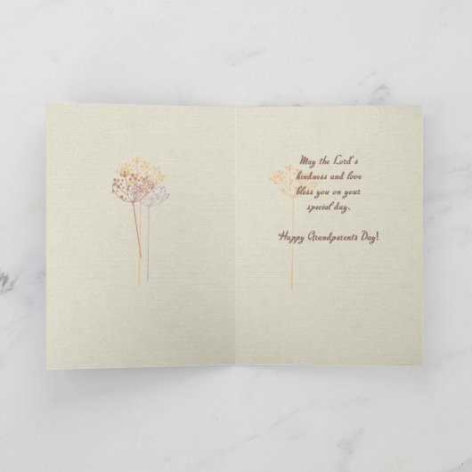 Grootouders Dag Bruine Wildbloemen Religieus Kaart (Binnen)