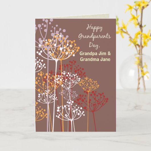 Grootouders Dag Bruine Wildbloemen Religieus Kaart (Gele Bloem)