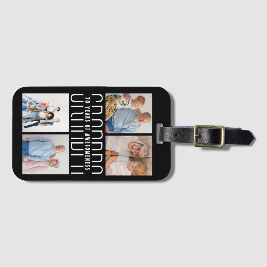 Grootouders dag cadeau voor 70 jaar oud bagagelabel (Voorkant (horizontaal))