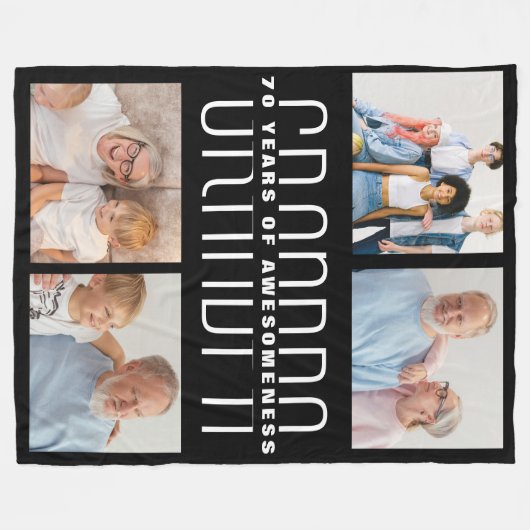 Grootouders dag cadeau voor 70 jaar oud fleece deken (Voorkant (Horizontaal))