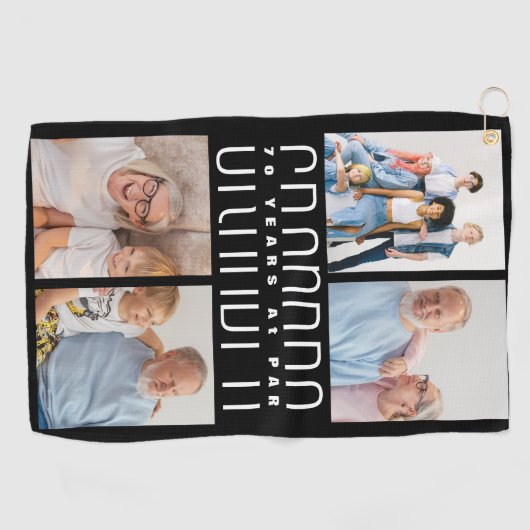 Grootouders dag cadeau voor 70 jaar oud golfhanddoek (Horizontaal)