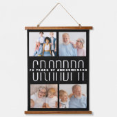 Grootouders dag cadeau voor 70 jaar oud hangend wandkleed (Voorkant)