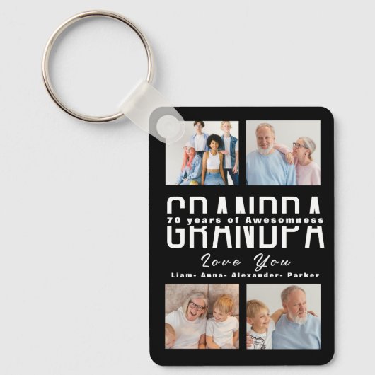 Grootouders dag cadeau voor 70 jaar oud sleutelhanger (Voorkant)