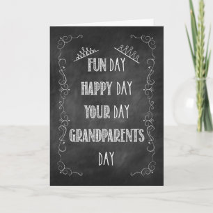 Grootouders Dag Chalkboard Birthday, kroon Kaart