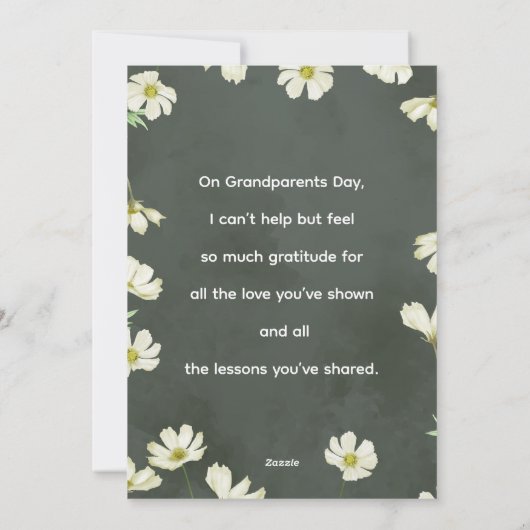 Grootouders dag foto Vakantie Kaart (Achterkant)