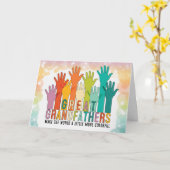 Grootouders Dag Grote grootvader Kleurrijke handen Kaart (Gele Bloem)