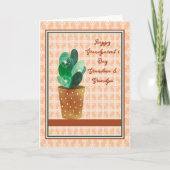 Grootouders Dag Kaart Cactus & Peach Background (Voorkant)