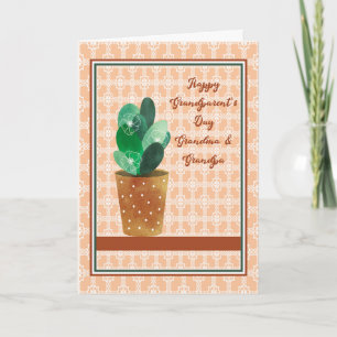 Grootouders Dag Kaart Cactus & Peach Background