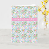 Grootouders Dag Kaart: Roze Dogroses op blauw Kaart (Gele Bloem)