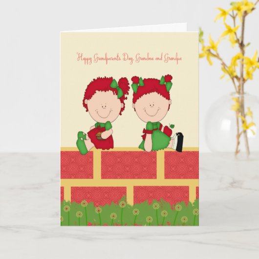 Grootouders Dag Kaart van Twins (Gele Bloem)