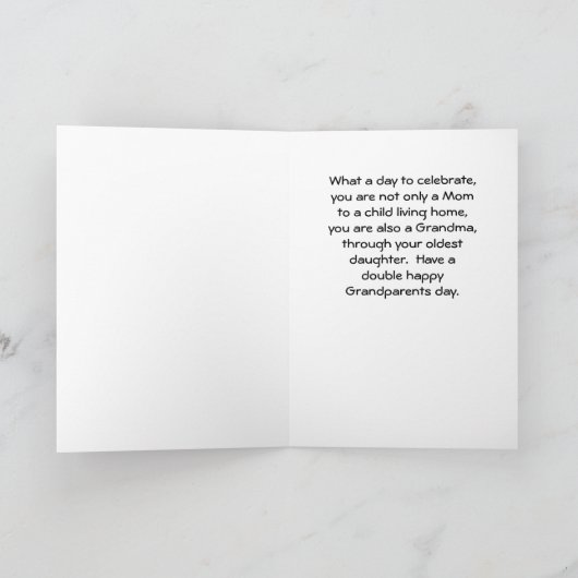 Grootouders Dag Kaart voor een moeder oma (Binnen)