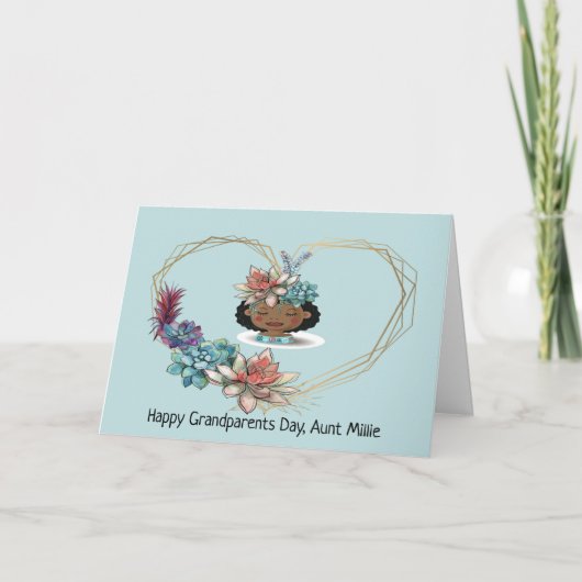 Grootouders Dag Kaart voor je zwarte tante (Voorkant)