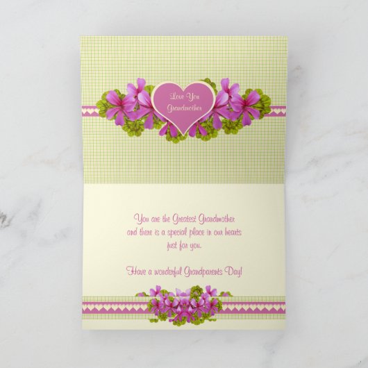 Grootouders Dag Liefde voor grootmoeder Foto Kaart (Binnen)