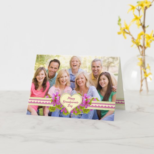 Grootouders Dag Liefde voor grootmoeder Foto Kaart (Gele Bloem)