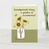 Grootouders Dag met Zonnebloemen in Mason Jar Kaart (Voorkant)
