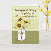 Grootouders Dag met Zonnebloemen in Mason Jar Kaart (Gele Bloem)