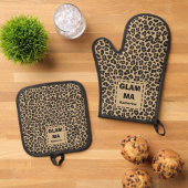 Grootouders Dag Oma GLAM MA Custom Name Ovenwant & Pannenlap Set