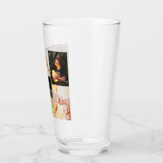 Grootouders Dag Opa Black 3 Foto Collage Glas (Links)