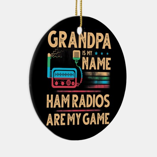 Grootouders Dag Opa is mijn naam Ham Radios Keramisch Ornament (Rechts)