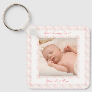 Grootouders dag roze beste oma ooit foto cadeau sleutelhanger